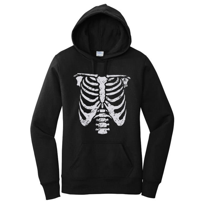 Skeleton Rib Cage Flower Easy Halloween Costume Women's Pullover Hoodie