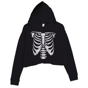 Skeleton Rib Cage Flower Easy Halloween Costume Crop Fleece Hoodie