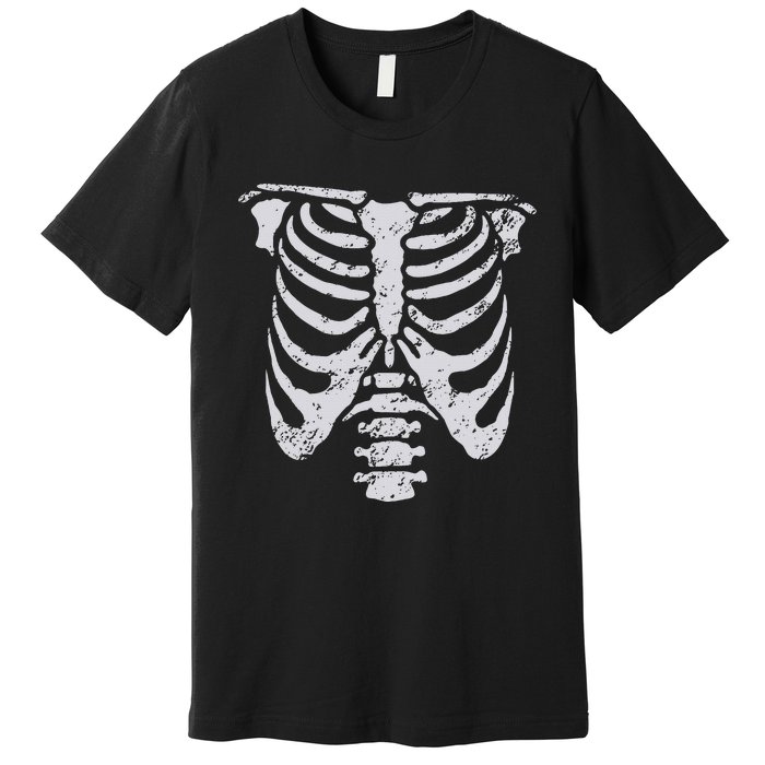 Skeleton Rib Cage Flower Easy Halloween Costume Premium T-Shirt