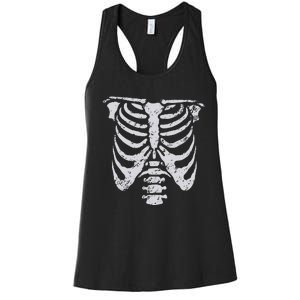 Skeleton Rib Cage Flower Easy Halloween Costume Women's Racerback Tank