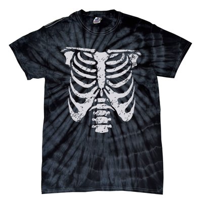 Skeleton Rib Cage Flower Easy Halloween Costume Tie-Dye T-Shirt