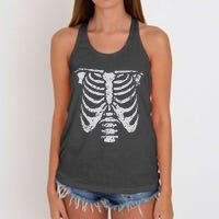 Skeleton Rib Cage Flower Easy Halloween Costume Women's Knotted Racerback Tank