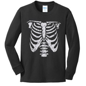 Skeleton Rib Cage Flower Easy Halloween Costume Kids Long Sleeve Shirt