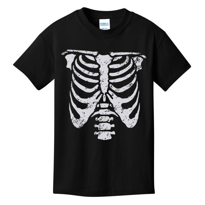 Skeleton Rib Cage Flower Easy Halloween Costume Kids T-Shirt