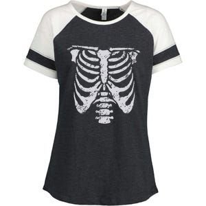 Skeleton Rib Cage Flower Easy Halloween Costume Enza Ladies Jersey Colorblock Tee