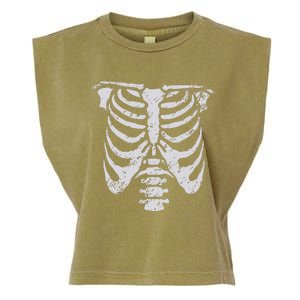 Skeleton Rib Cage Flower Easy Halloween Costume Garment-Dyed Women's Muscle Tee