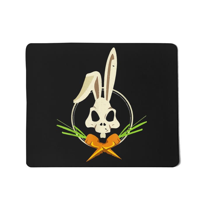 Skull Rabbit Crossbones Carrots Easter Day Emo Mousepad