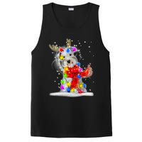 Schnauzer Reindeer Christmas Lights Tree Dog Scarf Xmas Snow PosiCharge Competitor Tank