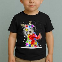 Schnauzer Reindeer Christmas Lights Tree Dog Scarf Xmas Snow Toddler T-Shirt