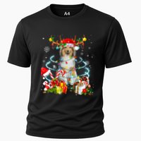 Sheltie Reindeer Christmas Tree Lights Pajama Dog Xmas Performance Shirt