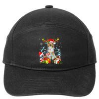 Sheltie Reindeer Christmas Tree Lights Pajama Dog Xmas 7-Panel Snapback Hat