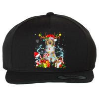 Sheltie Reindeer Christmas Tree Lights Pajama Dog Xmas Wool Snapback Cap