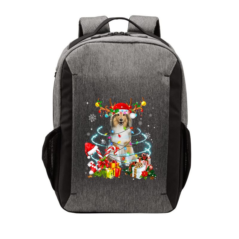 Sheltie Reindeer Christmas Tree Lights Pajama Dog Xmas Vector Backpack