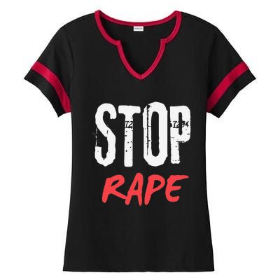 Ststop Rape Culture Awareness Ladies Halftime Notch Neck Tee