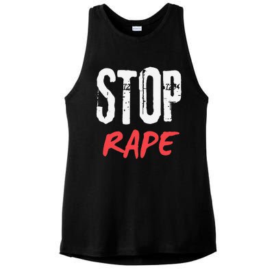 Ststop Rape Culture Awareness Ladies PosiCharge Tri-Blend Wicking Tank