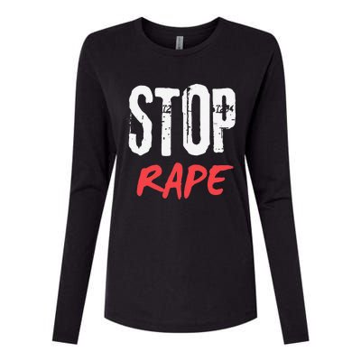 Ststop Rape Culture Awareness Womens Cotton Relaxed Long Sleeve T-Shirt