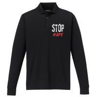 Ststop Rape Culture Awareness Performance Long Sleeve Polo