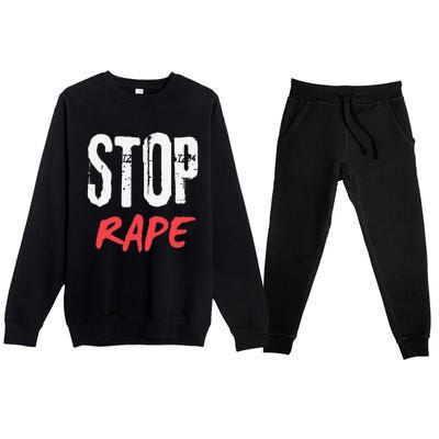 Ststop Rape Culture Awareness Premium Crewneck Sweatsuit Set