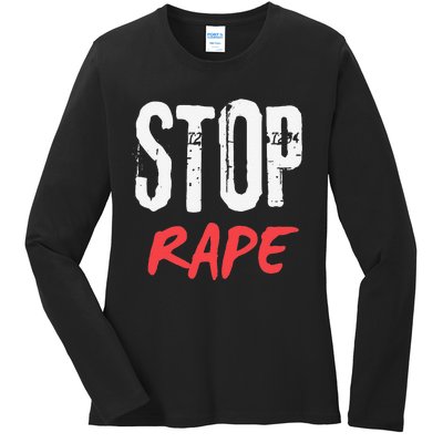 Ststop Rape Culture Awareness Ladies Long Sleeve Shirt