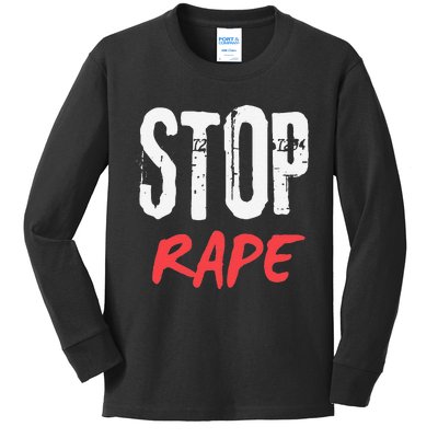 Ststop Rape Culture Awareness Kids Long Sleeve Shirt