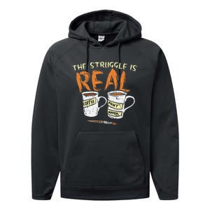 Struggle Real Coffee Paint Water Funny Artist Painter Gift Performance Fleece Hoodie