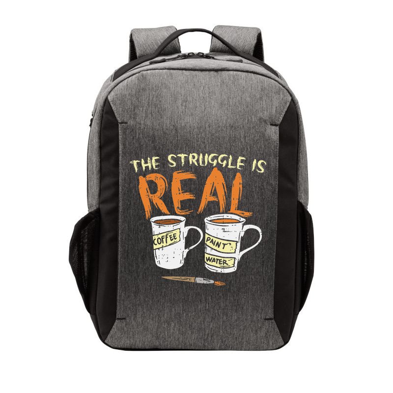 Struggle Real Coffee Paint Water Funny Artist Painter Gift Vector Backpack