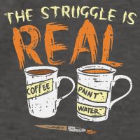 Struggle Real Coffee Paint Water Funny Artist Painter Gift Vector Backpack