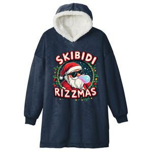 Skibid.I Rizzmass Celebration Merry Christmas Funny Santa Hooded Wearable Blanket