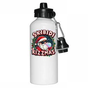 Skibid.I Rizzmass Celebration Merry Christmas Funny Santa Aluminum Water Bottle