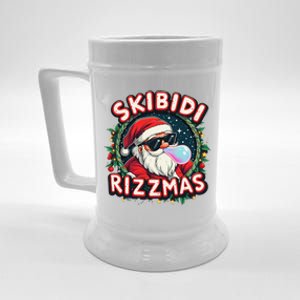 Skibid.I Rizzmass Celebration Merry Christmas Funny Santa Beer Stein