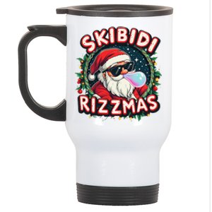 Skibid.I Rizzmass Celebration Merry Christmas Funny Santa Stainless Steel Travel Mug