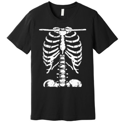 Skeleton Rib Cage Gifts Halloween Costume Premium T-Shirt