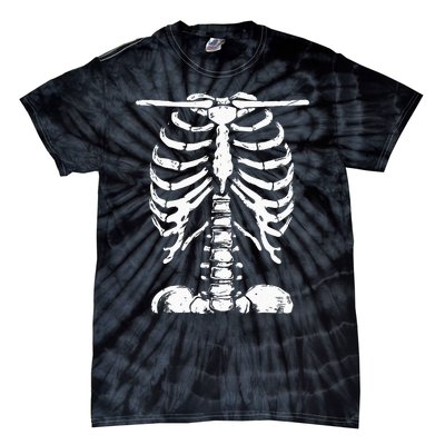 Skeleton Rib Cage Gifts Halloween Costume Tie-Dye T-Shirt