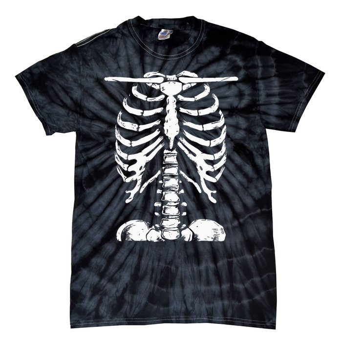 Skeleton Rib Cage Gifts Halloween Costume Tie-Dye T-Shirt