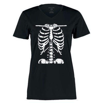 Skeleton Rib Cage Gifts Men Women Halloween Costume Women's Momentum V-Neck T-Shirt