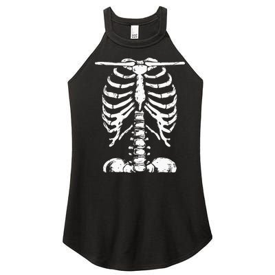 Skeleton Rib Cage Gifts Men Women Halloween Costume Women’s Perfect Tri Rocker Tank