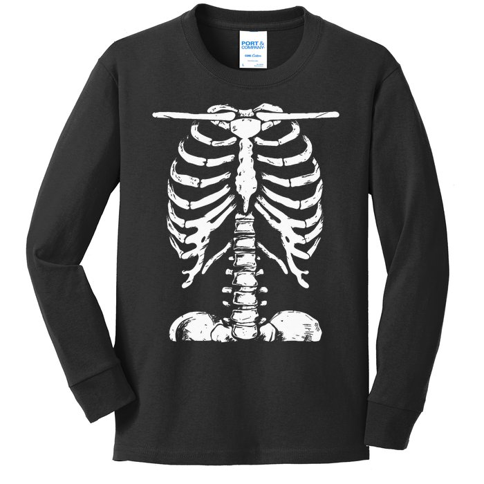 Skeleton Rib Cage Gifts Men Women Halloween Costume Kids Long Sleeve Shirt