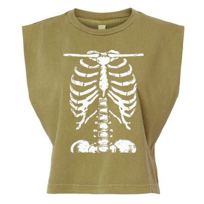 Skeleton Rib Cage Gifts Men Women Halloween Costume Garment-Dyed Women's Muscle Tee