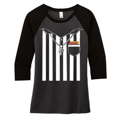 Soccer Referee Costume Women's Tri-Blend 3/4-Sleeve Raglan Shirt