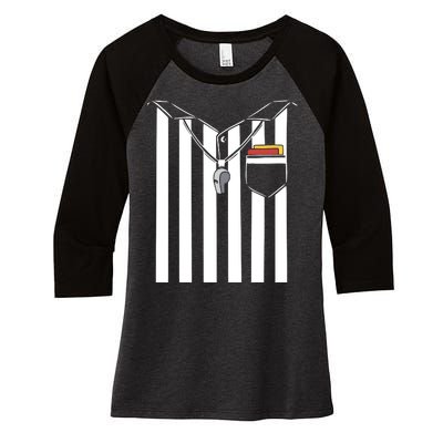 Soccer Referee Costume Women's Tri-Blend 3/4-Sleeve Raglan Shirt