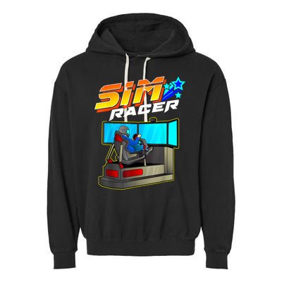 Sim Racer Car Racing And Driving Simulator Motion Rig Garment-Dyed Fleece Hoodie