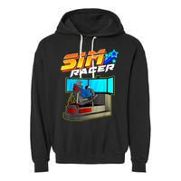 Sim Racer Car Racing And Driving Simulator Motion Rig Garment-Dyed Fleece Hoodie