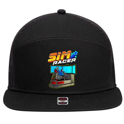 Sim Racer Car Racing And Driving Simulator Motion Rig 7 Panel Mesh Trucker Snapback Hat