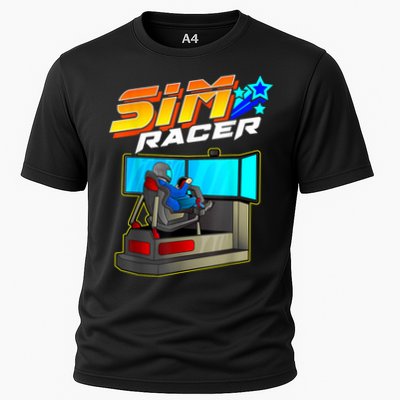 Sim Racer Car Racing And Driving Simulator Motion Rig Cooling Performance Crew T-Shirt