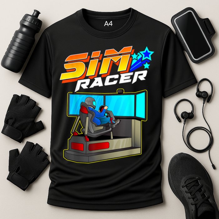 Sim Racer Car Racing And Driving Simulator Motion Rig Cooling Performance Crew T-Shirt