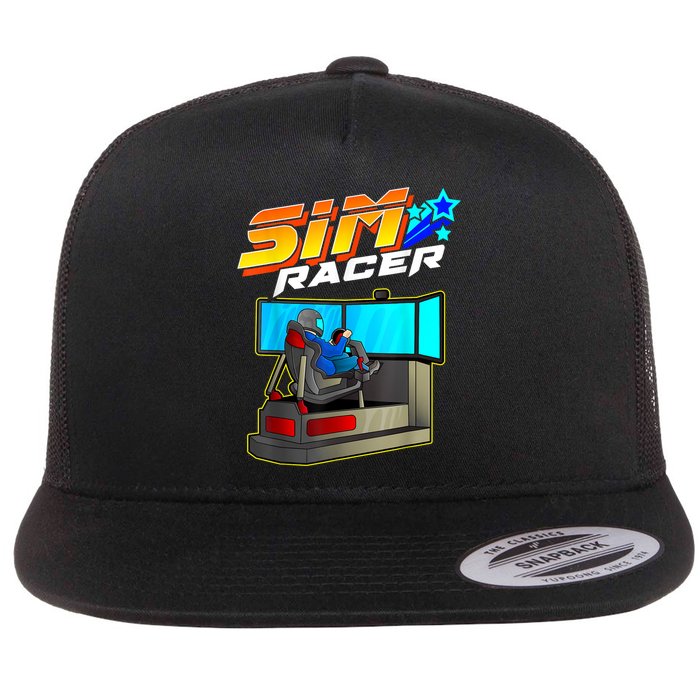 Sim Racer Car Racing And Driving Simulator Motion Rig Flat Bill Trucker Hat