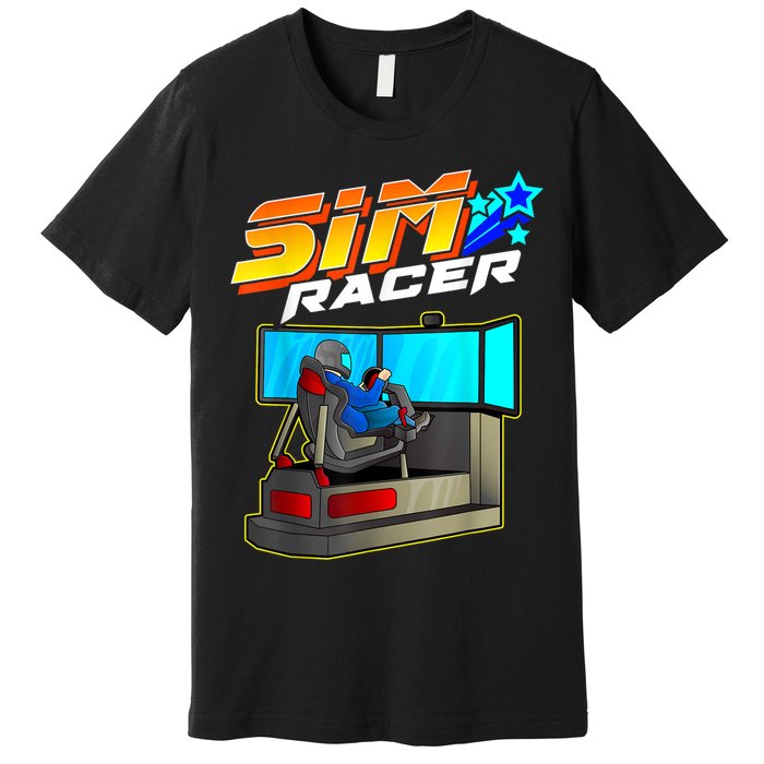 Sim Racer Car Racing And Driving Simulator Motion Rig Premium T-Shirt
