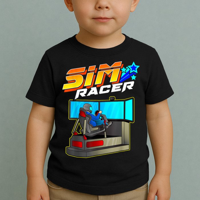 Sim Racer Car Racing And Driving Simulator Motion Rig Toddler T-Shirt