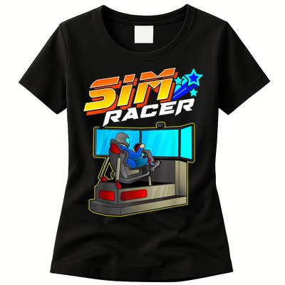 Sim Racer Car Racing And Driving Simulator Motion Rig Womens T-Shirt