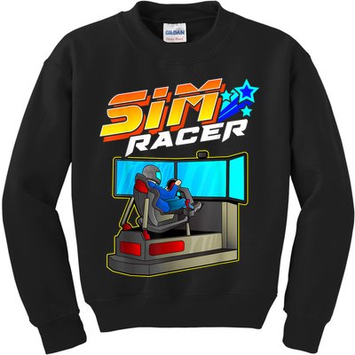 Sim Racer Car Racing And Driving Simulator Motion Rig Kids Sweatshirt